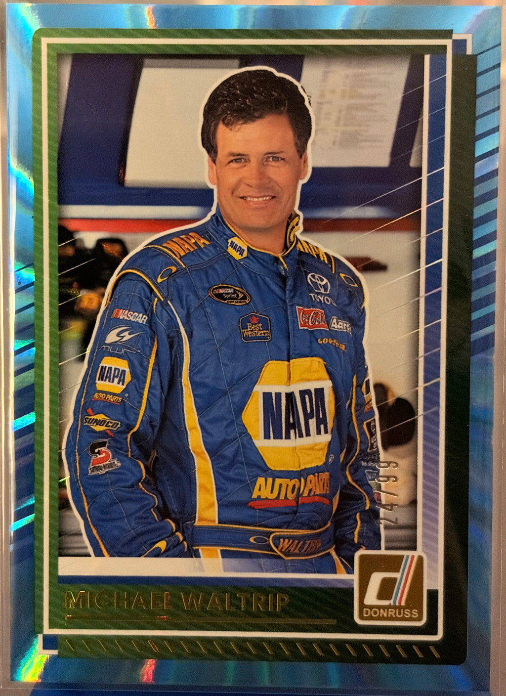 2025 Donruss Michael Waltrip Blue Holo Parallel 24/99 + Base NASCAR Lot