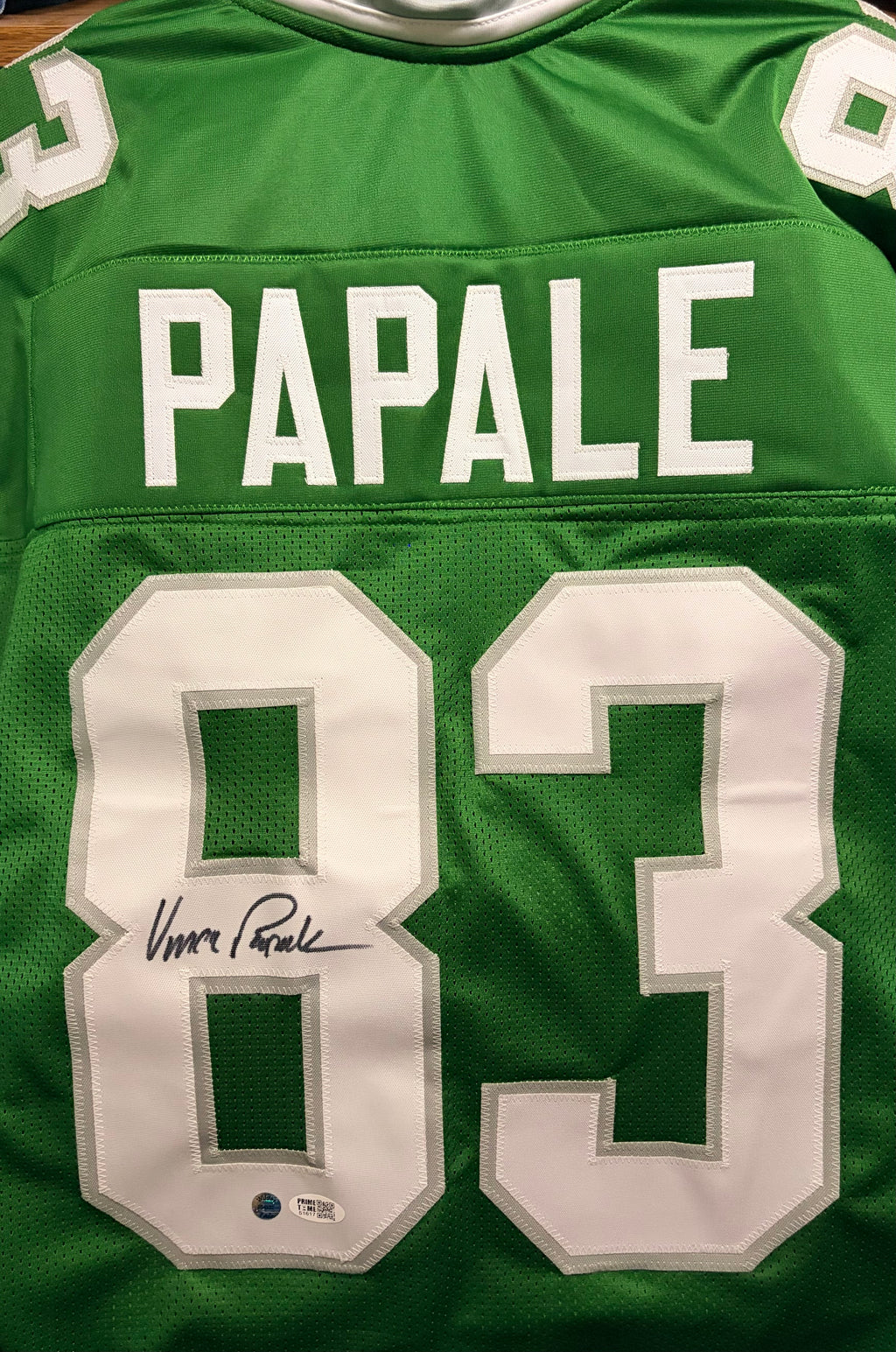 Vince Papale Signed Auto Philadelphia Eagles Green Jersey Invincible Dual Cert