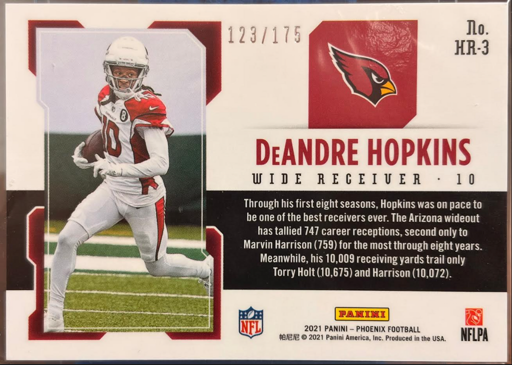 DeAndre Hopkins - Hot Route - Pink Refractor - 123/175 - SP 2021 - AZ Cardinals
