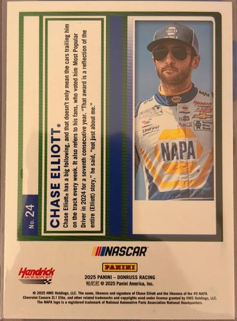 2025 Donruss NASCAR Chase Elliott Silver Parallel + Bill Elliott Lot of 3