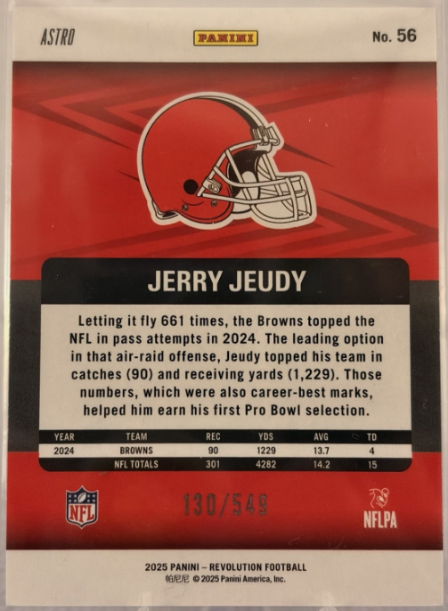 2025 Panini Revolution Jerry Jeudy Astro #130/549 Browns SP #56