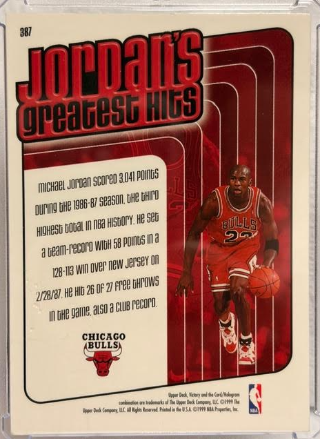 1999 Upper Deck Victory Michael Jordan Jordan’s Greatest Hits #387 Bulls