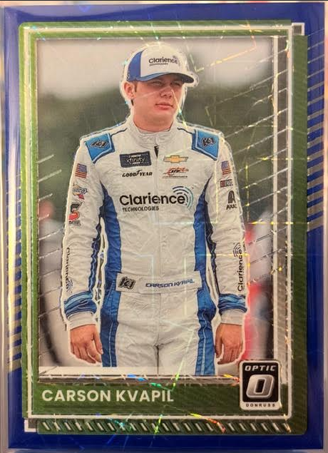 2025 Donruss Racing Carson Kvapil Pedal to the Metal Race Used Relic Lot
