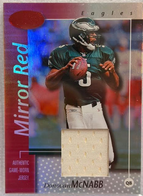 2002 Donruss Donovan McNabb #70, 48/100 Serial Numbered, Game-worn Patch, Philadelphia Eagles