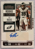 2023 Panini Contenders Eli Ricks Rookie Ticket Auto RC Eagles