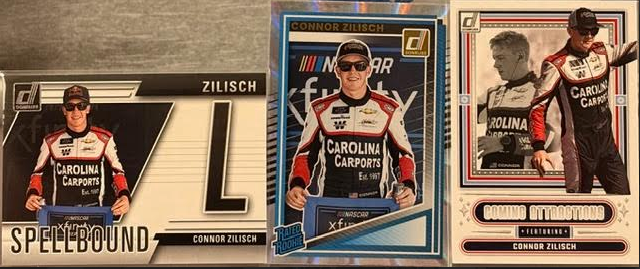 Connor Zilisch Rated Rookie + 2 Inserts Donruss NASCAR Card Lot